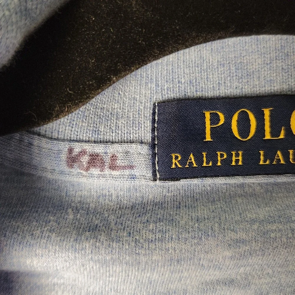 Polo Ralph Lauren Polo Shirt Mens Medium Light Blue Good Heathered Jersey Pony